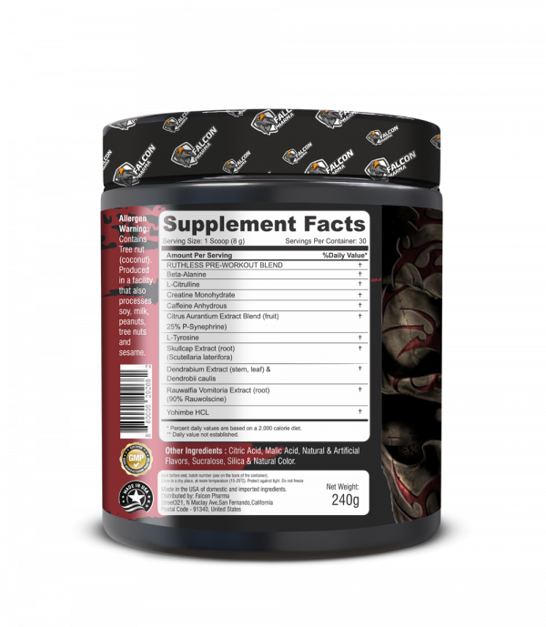 Ruthless–Concentrated Pre-workout Supplement (240g) - Image 2